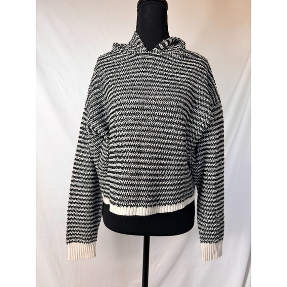 Volcom Broken Letters Hooded Sweater Black White Large Hoodie Sweatshirt - Picture 5 of 14